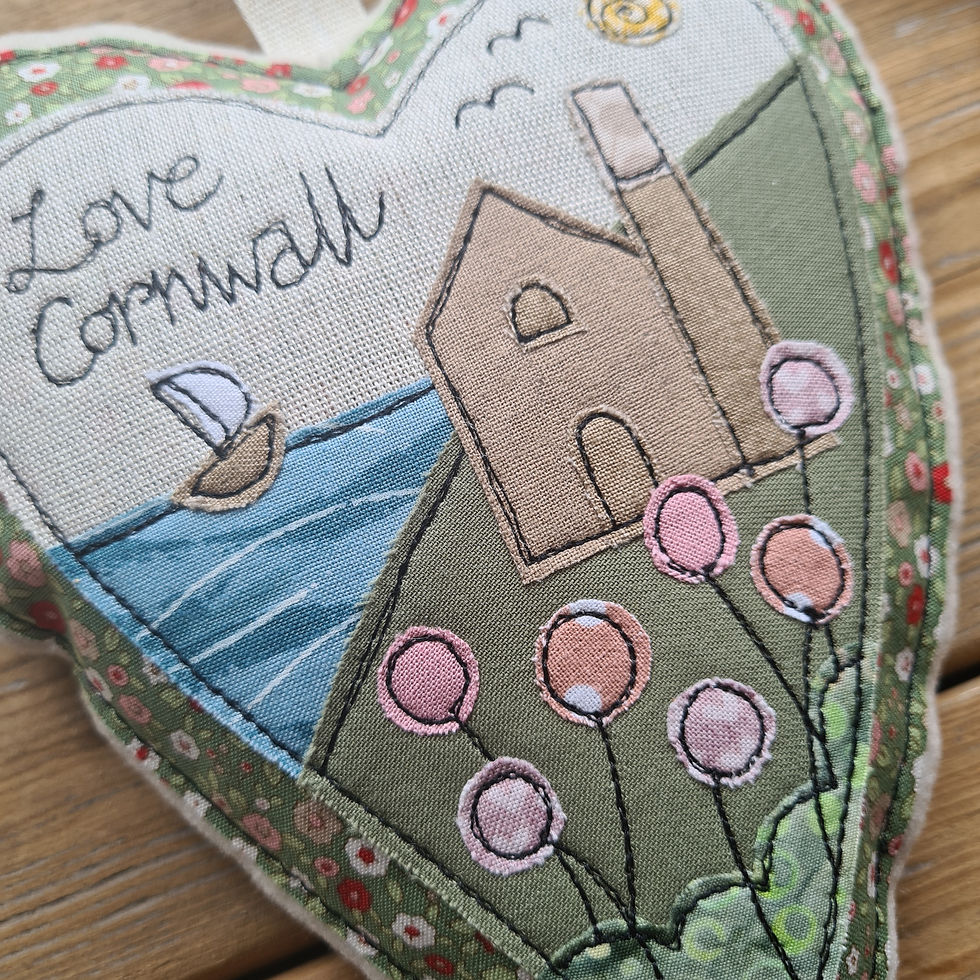 Thumbnail: Cornish Tin Mine Large Textile Heart
