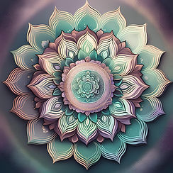 mandala con los colores claros vintages palo de rosa,lila suave,verde menta baige claro gr