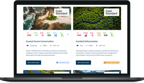 Carbon Project Selection Screenshot my.FirstClimate