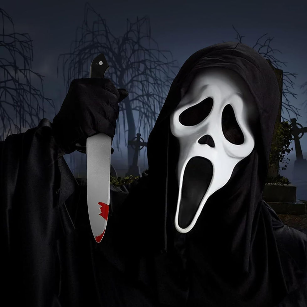 Miniature :  Scream Deguisement, Unisex Ghostface Costume avec Scream Masque, Ceinture, Gan