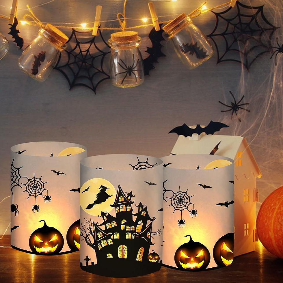 Miniature : 12 Lanterne Halloween Decoration, Citrouille/Chauve-Souris/SorcièRe/Toile d'ar