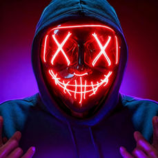 Masque lumineux Halloween 2025 rouge – Costume effrayant LANDPC