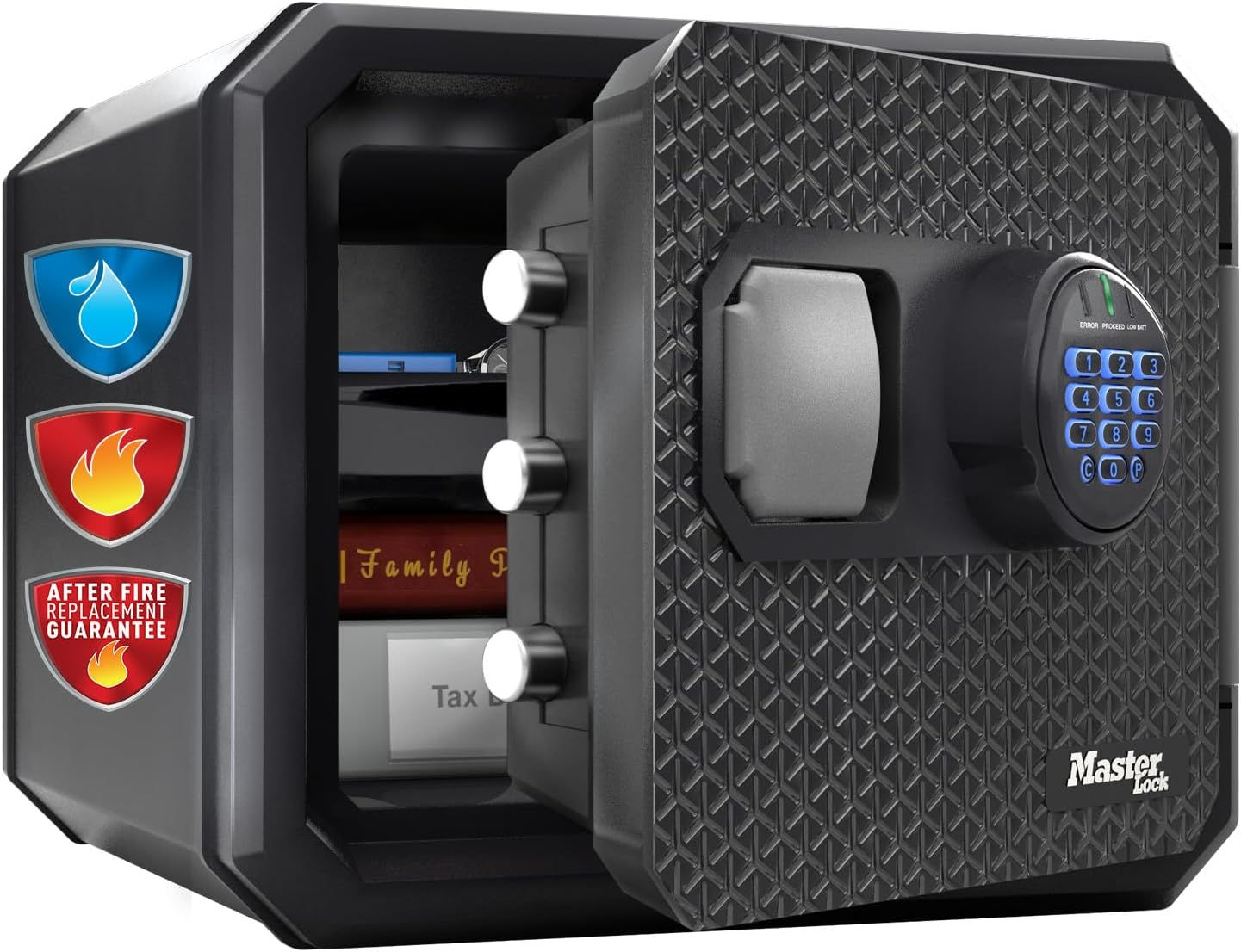 Master Lock Coffre-Fort Anti Feu et Etanche, 23L, 417 x 348 x 478 mm, Combinais