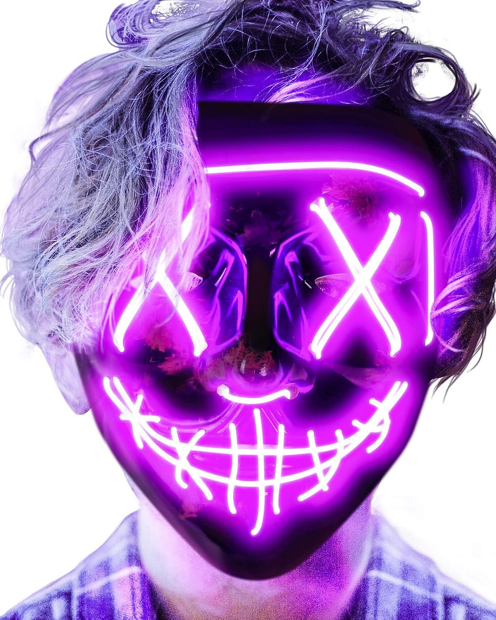 Miniature : AnanBros Halloween Effrayant LED Masque Visage, La Masque Lumineux 3 Modes d'é
