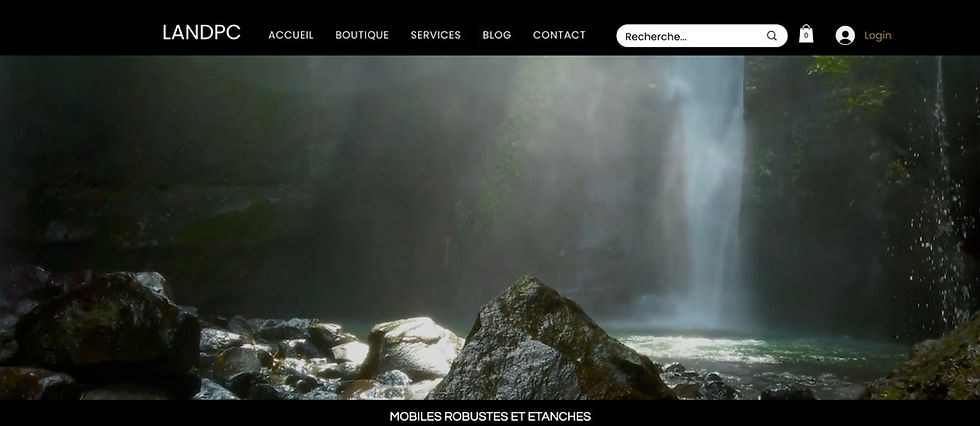 Cascade naturelle illustrant la robustesse et l’étanchéité des smartphones durcis disponibles sur LANDPC