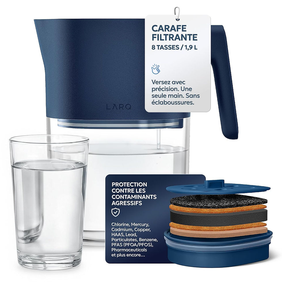 LARQ Pitcher Nano Zero, carafe filtrante bleue avec verre d’eau et cartouche