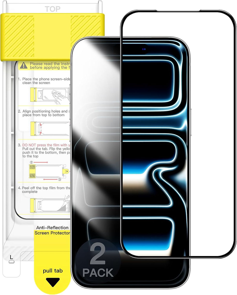 Miniature : JETech Verre Trempé Anti-Reflet 9H+ pour iPhone 17 — Lot de 2