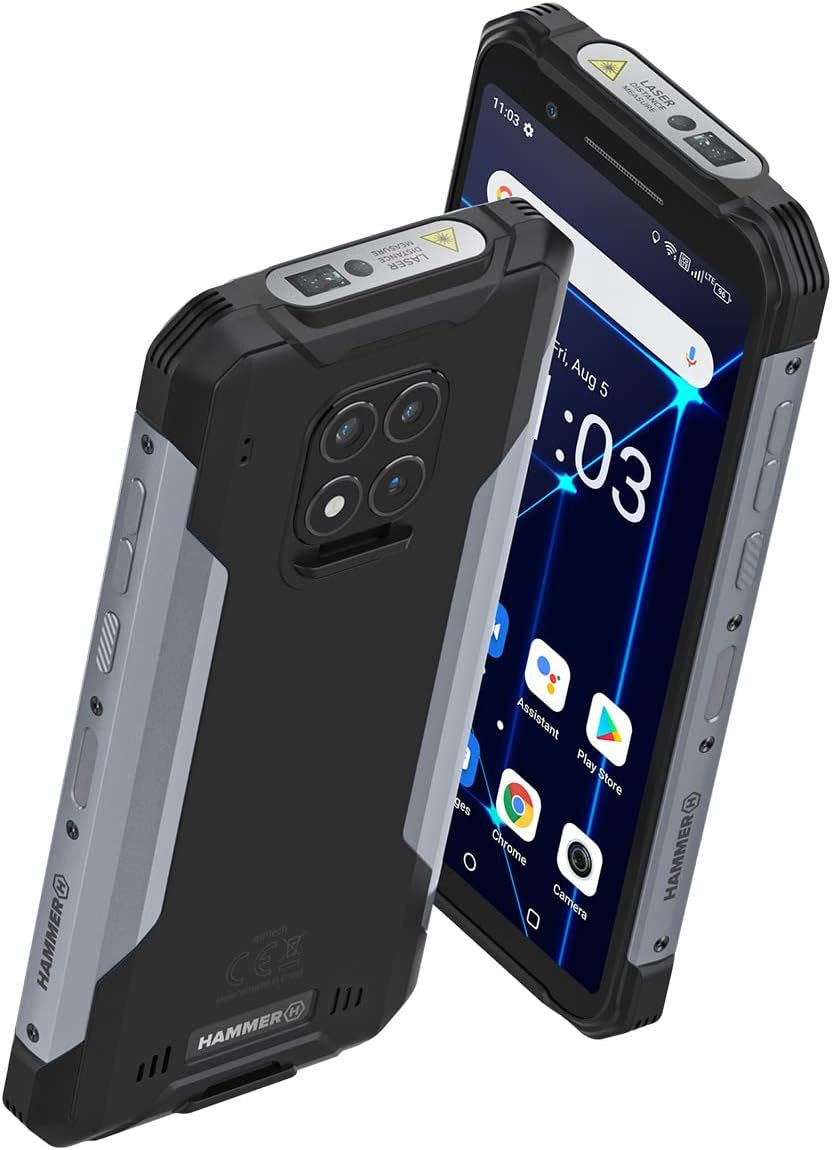 Smartphone HAMMER Construction 2 5G Military Edition vu de face et de dos