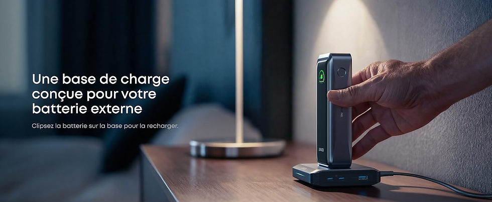 Thumbnail: Base de charge Anker Prime pour recharge sans fil et USB-C
