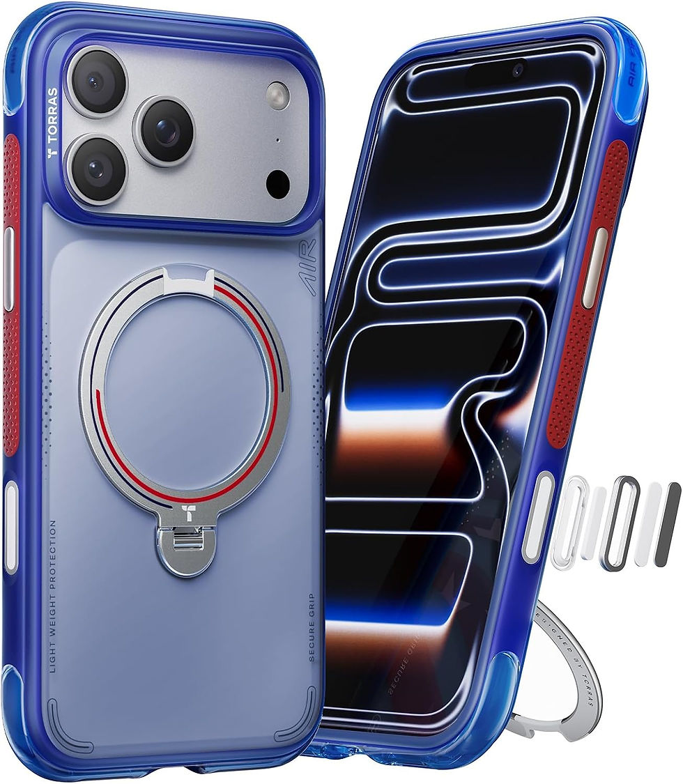 Miniature : TORRAS Ostand Q3 Air — Coque iPhone 17 Pro Max Stand Magnétique Rotatif 360° bleu