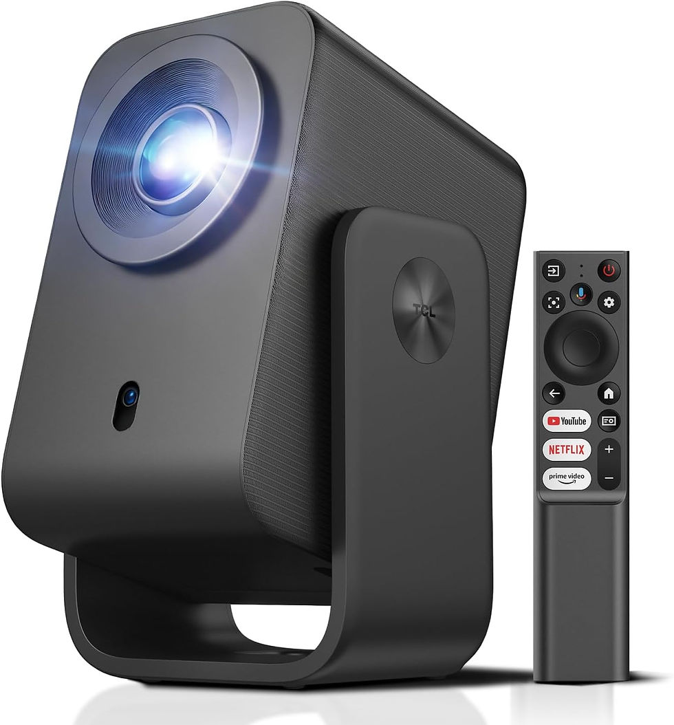 Vidéoprojecteur TCL C1 vu de face avec télécommande