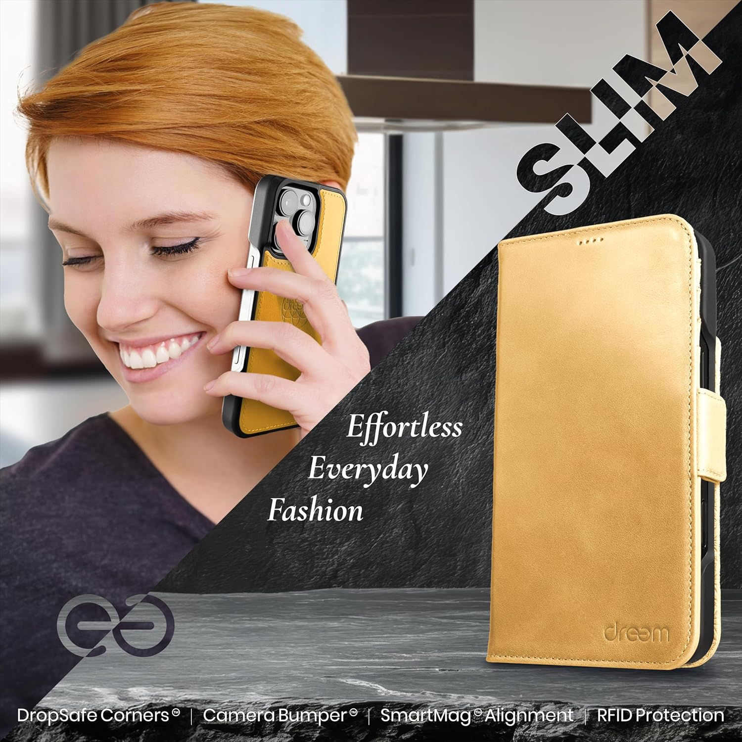 dreem Fibonacci Compatible avec iPhone 15 Pro Max funda cartera / 2-en-1 étui 