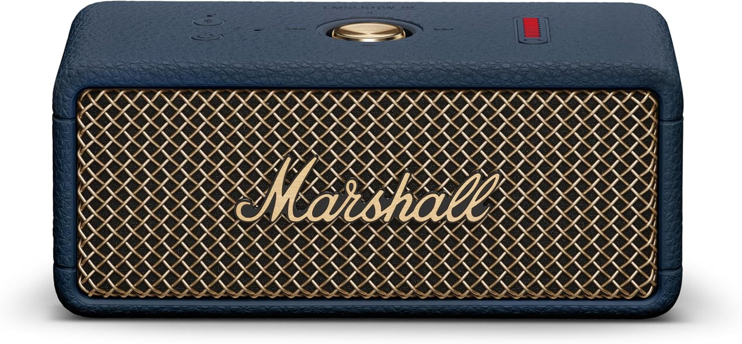 Marshall Emberton III enceinte Bluetooth bleu et cuivre