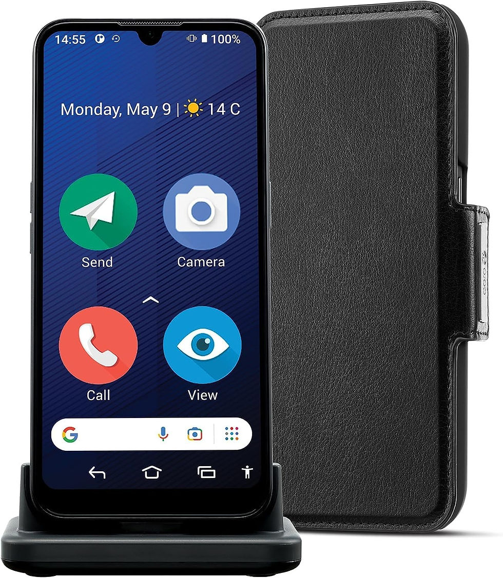 Doro 8200 Secure présenté avec sa coque de protection