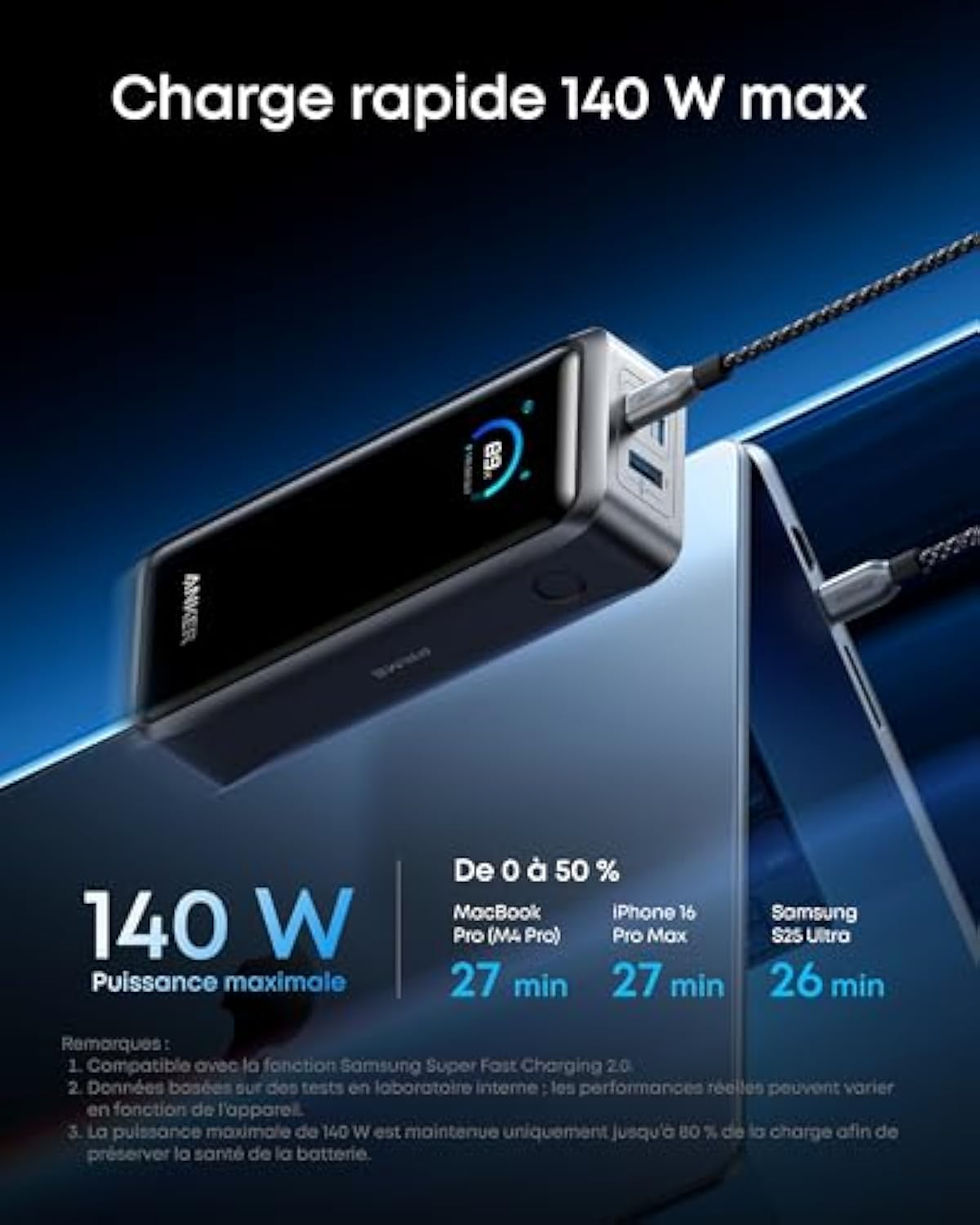 Miniature : Anker Prime 300 W recharge MacBook avec port USB-C 140 W