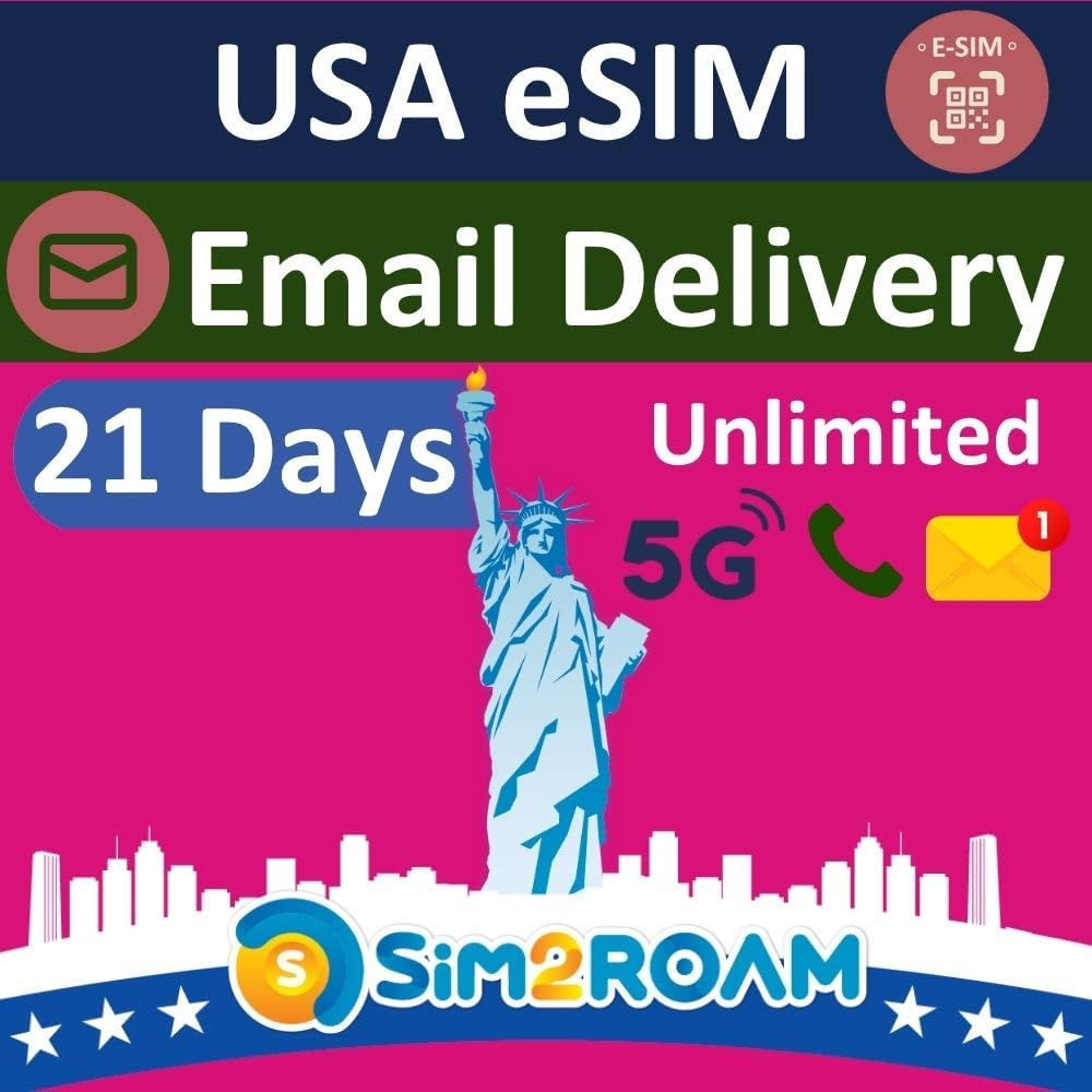 eSIM de Voyage USA, Compatible avec Le réseau T-Mobile | 21 Jours de données