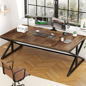 Bureau design en bois massif pour espace de travail premium