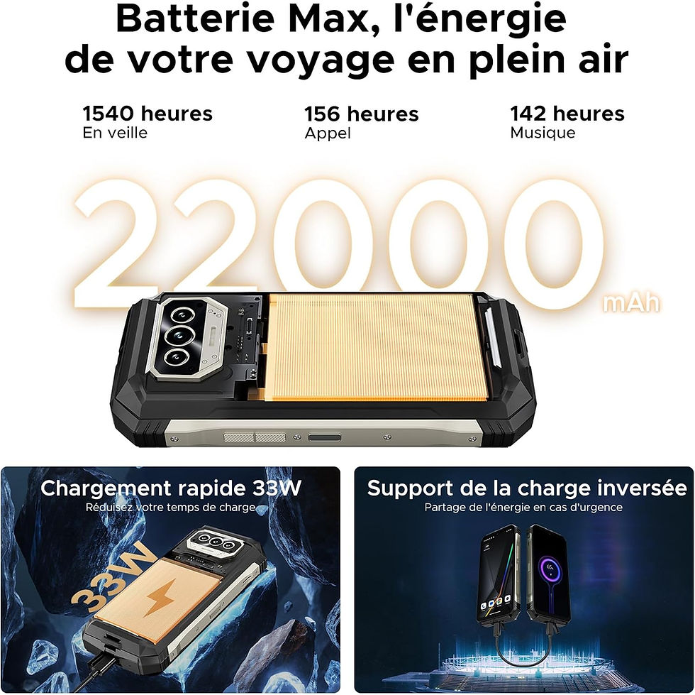 Miniature : DOOGEE Vmax S Telephone Portable Incassable 5G 6nm Dimension 7050, 22000mAh/33W