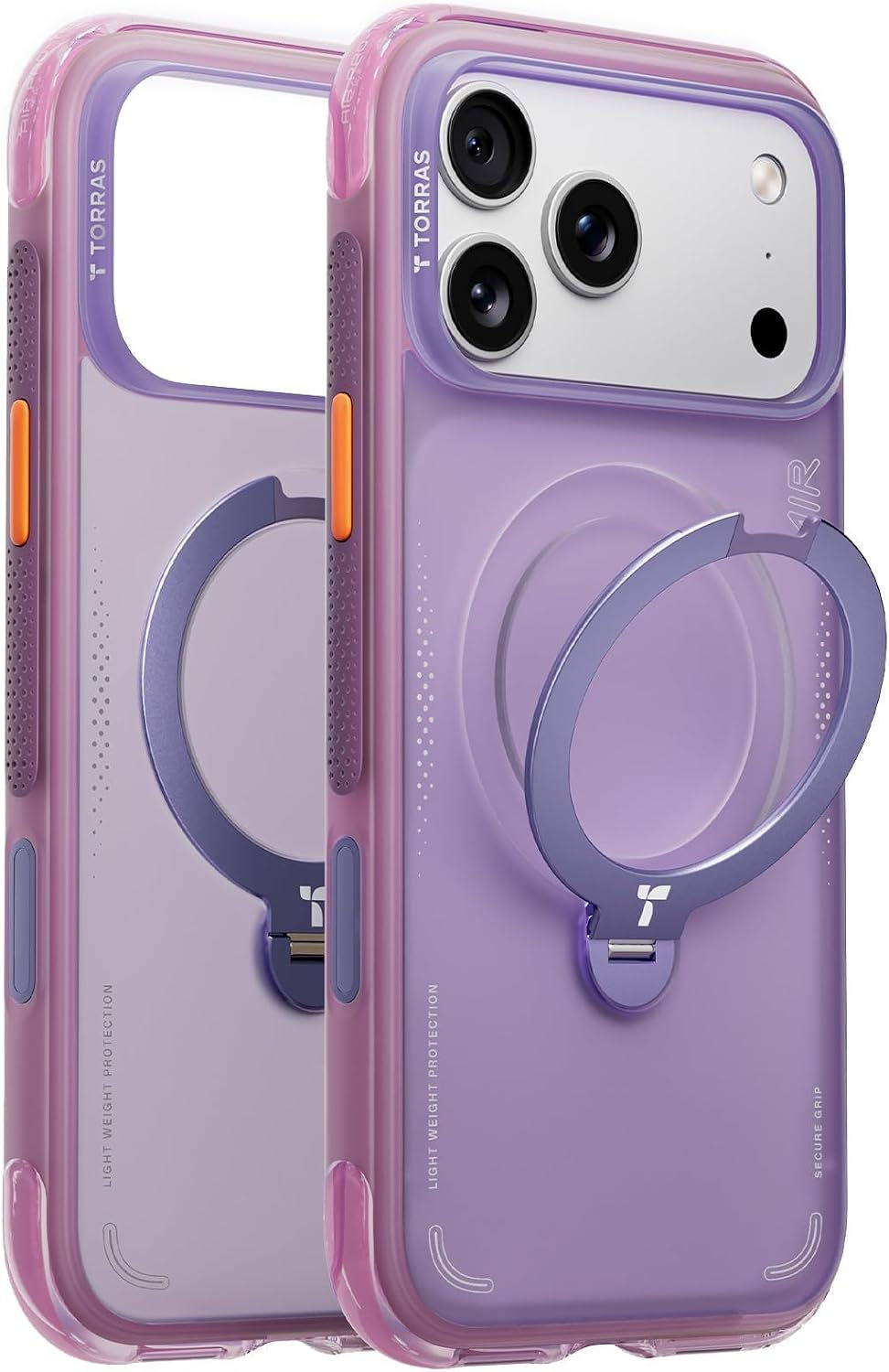 Miniature : TORRAS Ostand Q3 Air — Coque iPhone 17 Pro Max Stand Magnétique Rotatif 360° violet