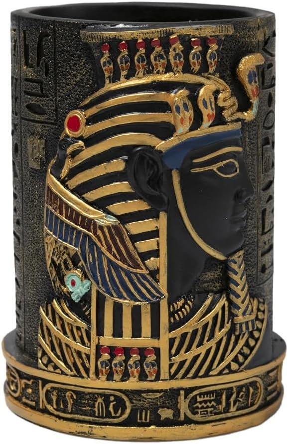 Thumbnail: lachineuse - Pot à Crayon Pharaon Noir - Rangez Vos Stylos à la Mode Egyptien