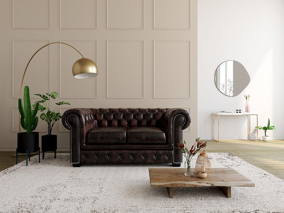 Miniature : Vente-unique - Canapé Chesterfield 2 Places Brenton 100% Cuir de Buffle - Marr