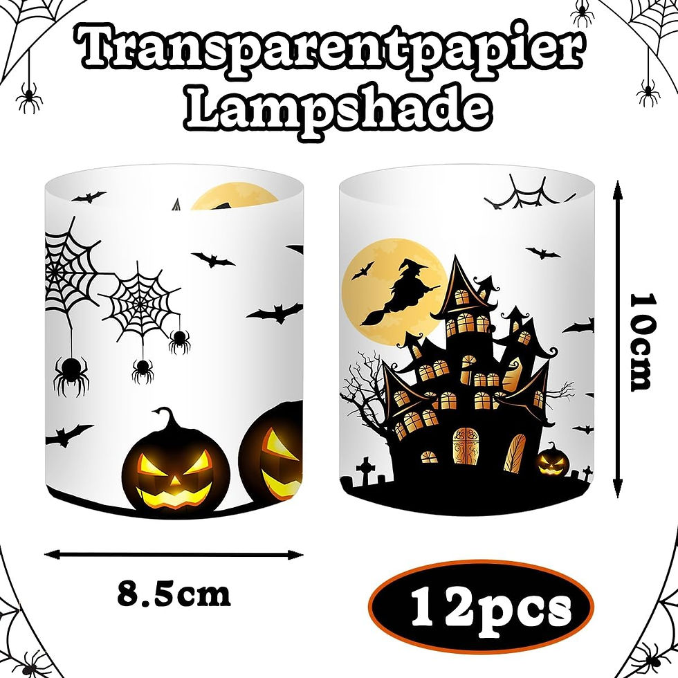 Miniature : 12 Lanterne Halloween Decoration, Citrouille/Chauve-Souris/SorcièRe/Toile d'ar
