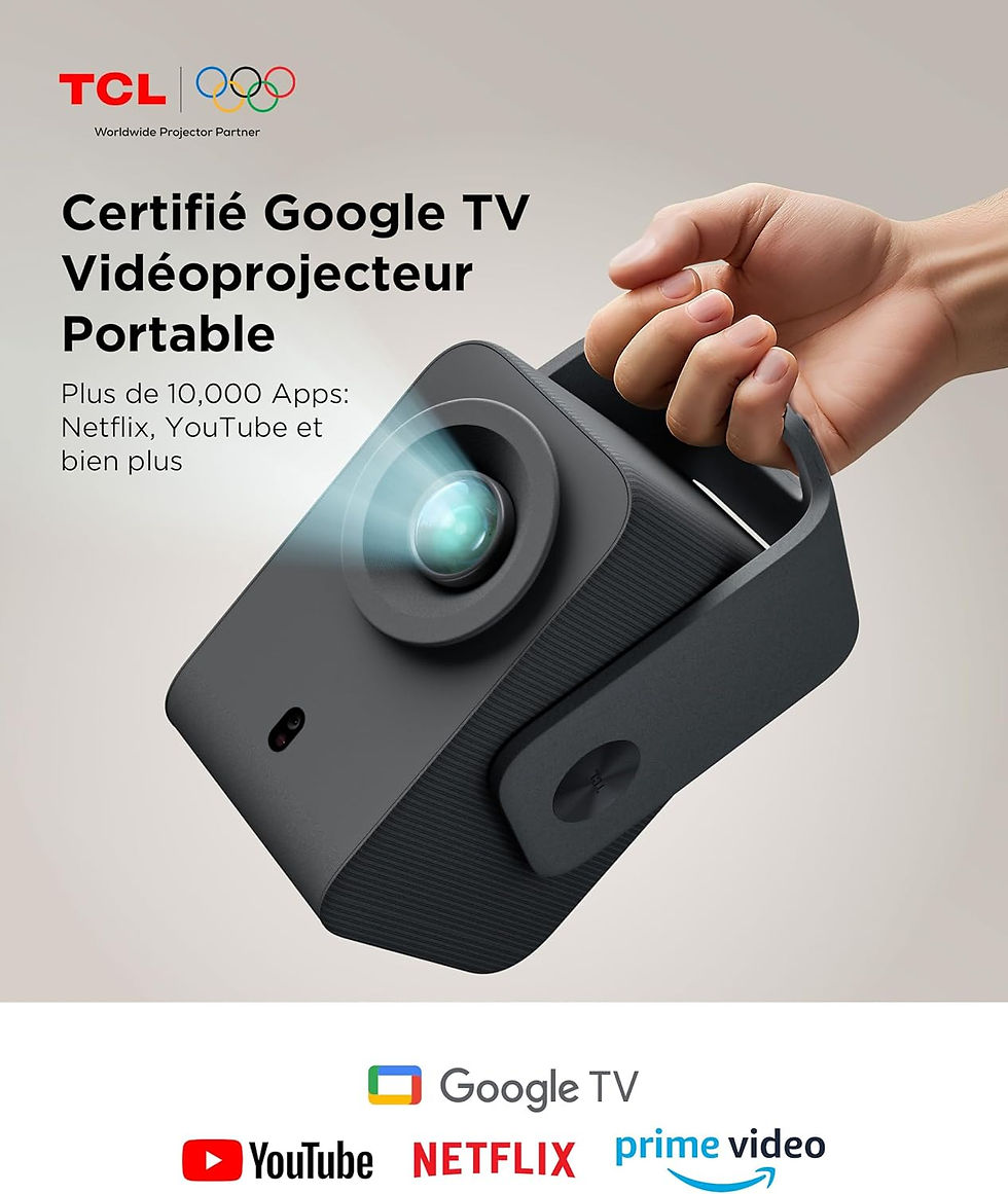 Vidéoprojecteur TCL C1 portable avec poignée de transport et objectif frontal
