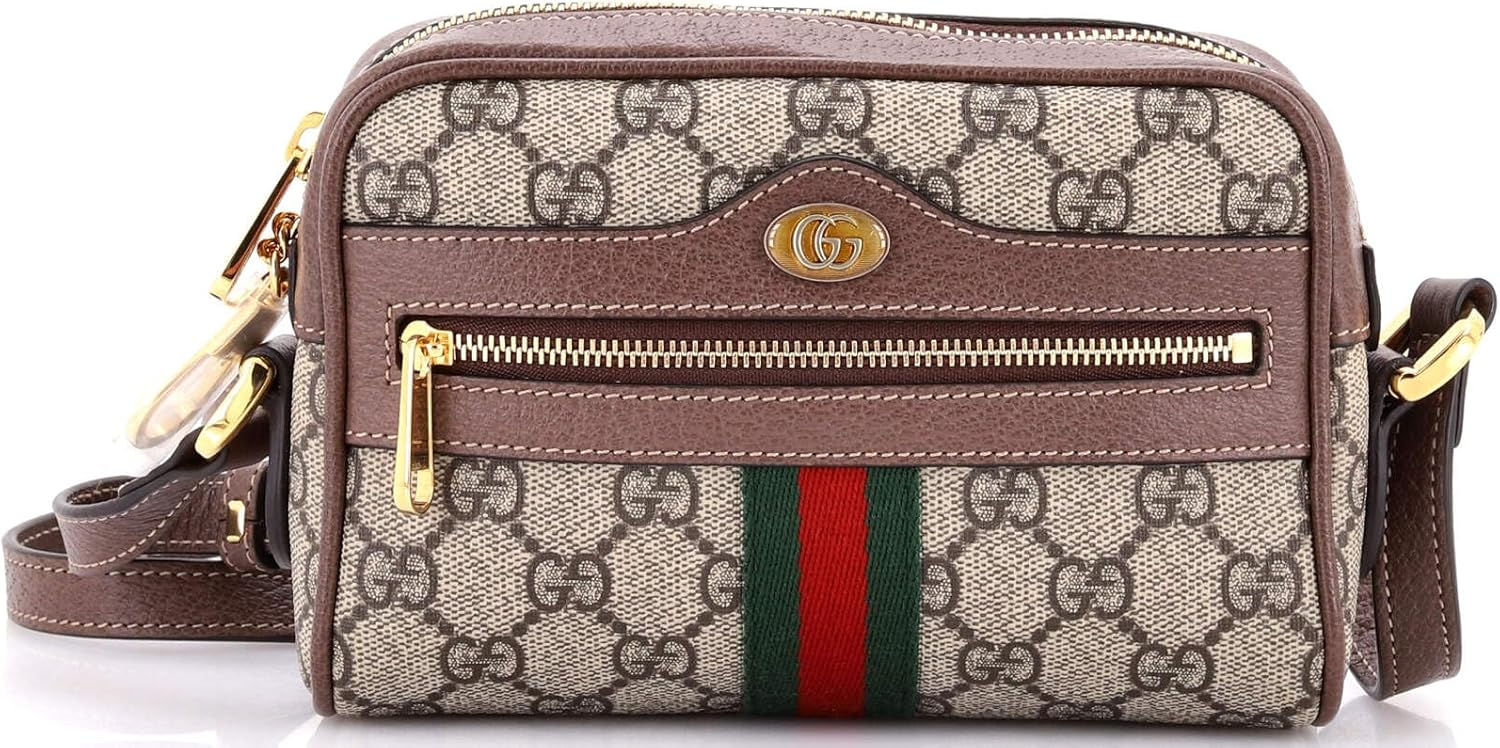 Sac Gucci Pre-Loved Ophidia Shoulder Bag Mini en Toile GG Enduite – Marron