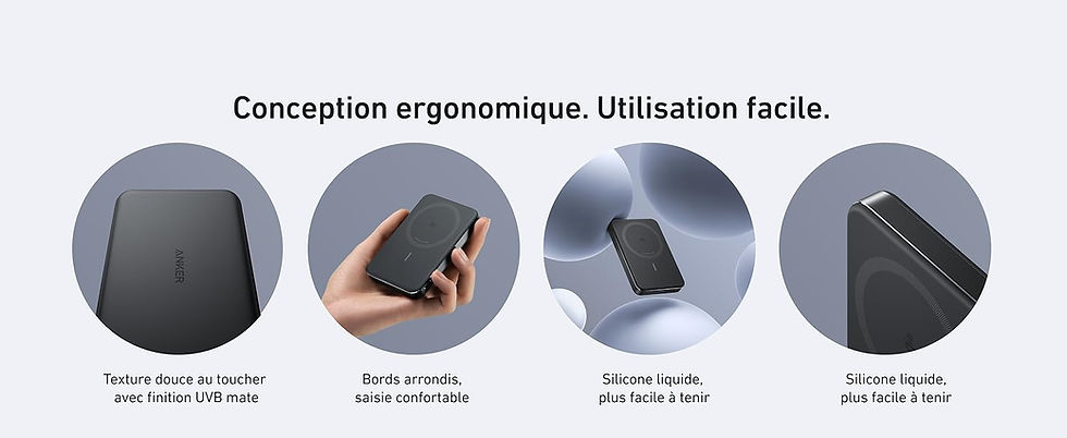 Miniature : batterie MagSafe Anker 10000mAh iPhone utilisation main