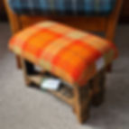 Handcrafted Harris Tweed A0196 footstool made from reclaimed whisky staves