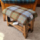 Handcrafted Harris Tweed A017 Macleod footstool made from reclaimed whisky staves