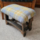 Handcrafted Harris Tweed A0102 footstool made from reclaimed whisky staves