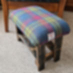 Handcrafted Harris Tweed A0195 footstool made from reclaimed whisky staves