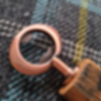 Handcrafted bottle opener made from reclaimed whisky stave with antique copper finish, approx. 15cm long