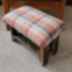 Handcrafted Harris Tweed A0220 footstool made from reclaimed whisky staves