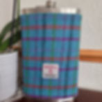 64oz stainless steel hip flask wrapped in Harris Tweed® A0160, handmade in Scotland with cotton lining