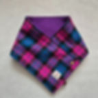 Harris Tweed® Pink & Purple neck warmer with anti-pilling fleece lining and snap fastener, handmade in Scotland