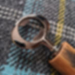 Handcrafted bottle opener made from reclaimed whisky stave with gun metal grey finish, approx. 15cm long