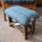 Handcrafted Harris Tweed A0154 footstool made from reclaimed whisky staves