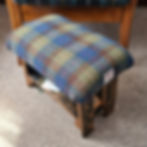Handcrafted Harris Tweed A0166 footstool made from reclaimed whisky staves