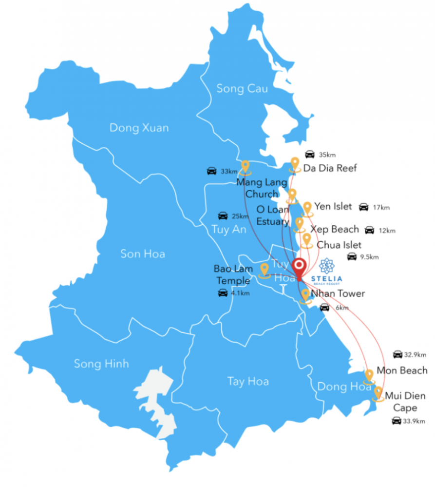 Phu Yen travel map
