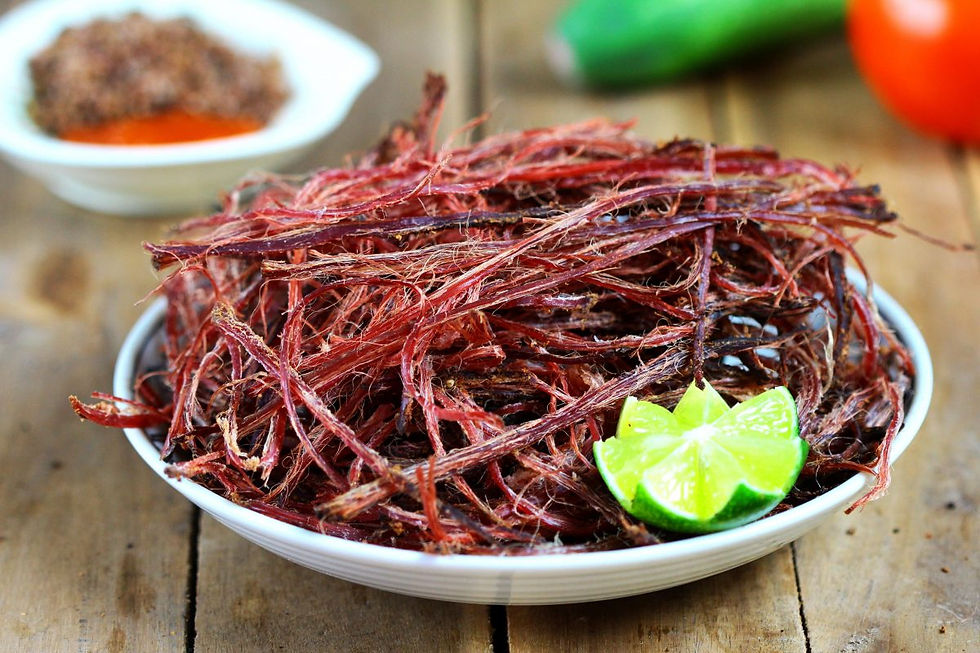 Dried buffalo meat (thit trau gac bep) Sapa