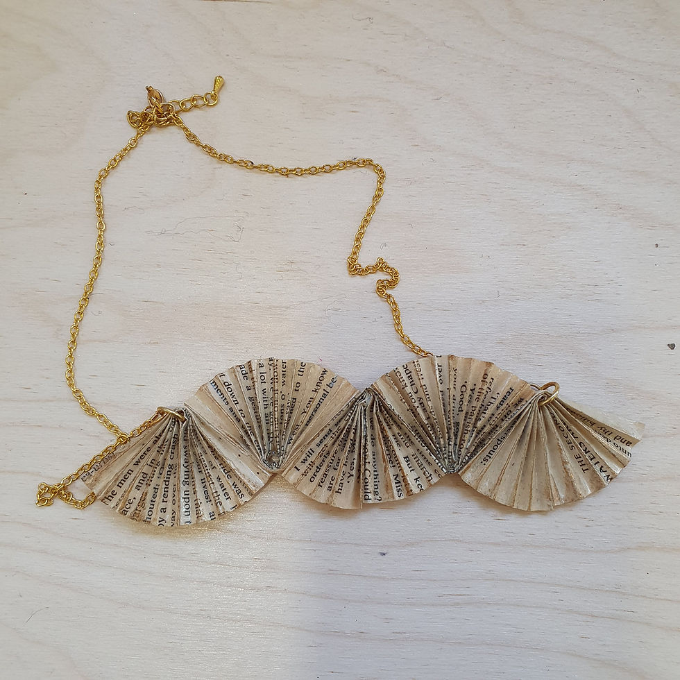 Thumbnail: Great Gatsby recycled paper necklace pendant, eco-friendly