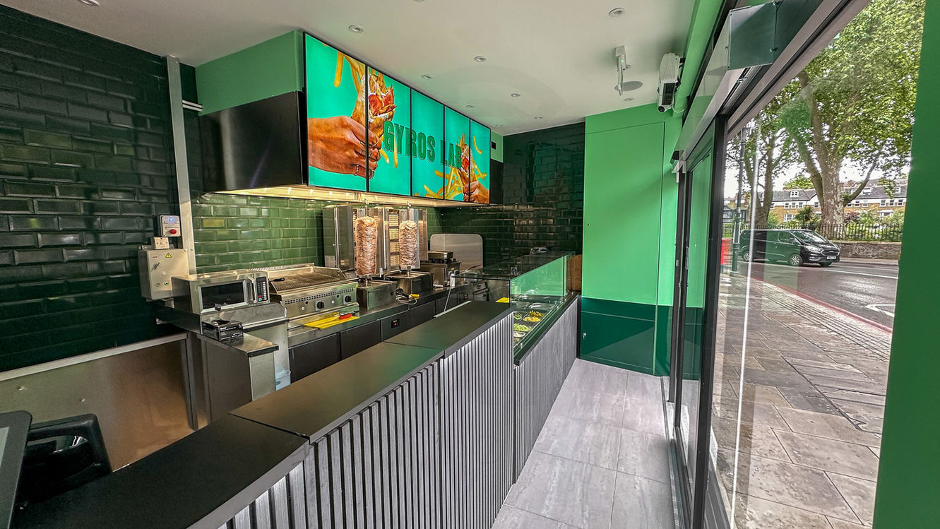 Takeaway kitchen construction and service area installation