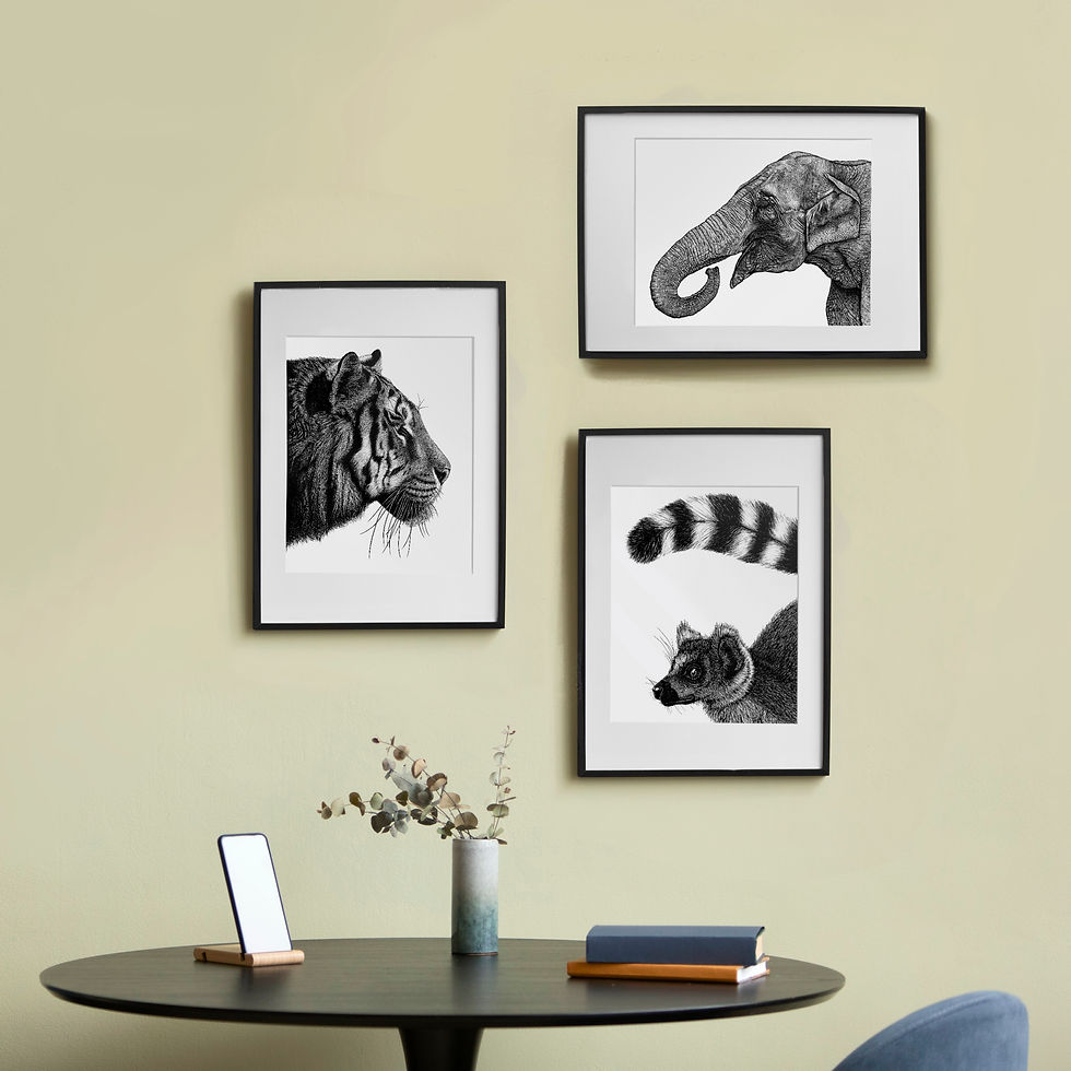 Thumbnail: Tiger Art Print - White