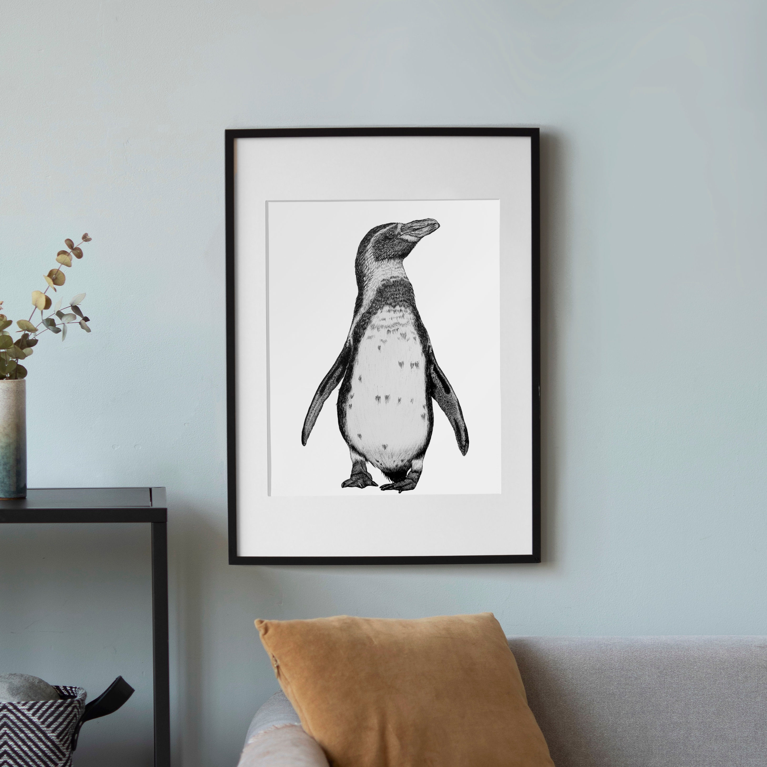 Humboldt Penguin Art Print - White