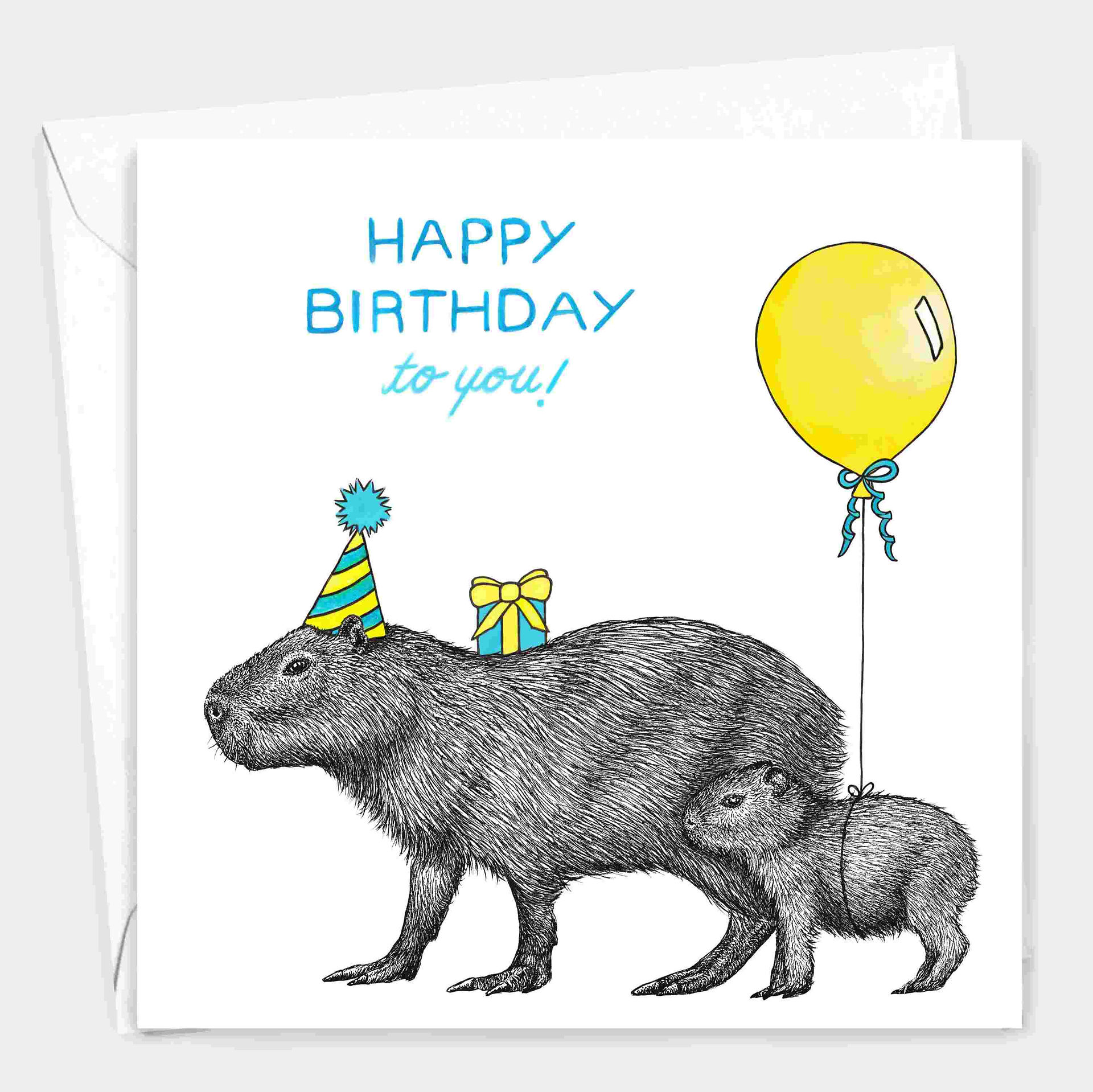 Capybara birthday card