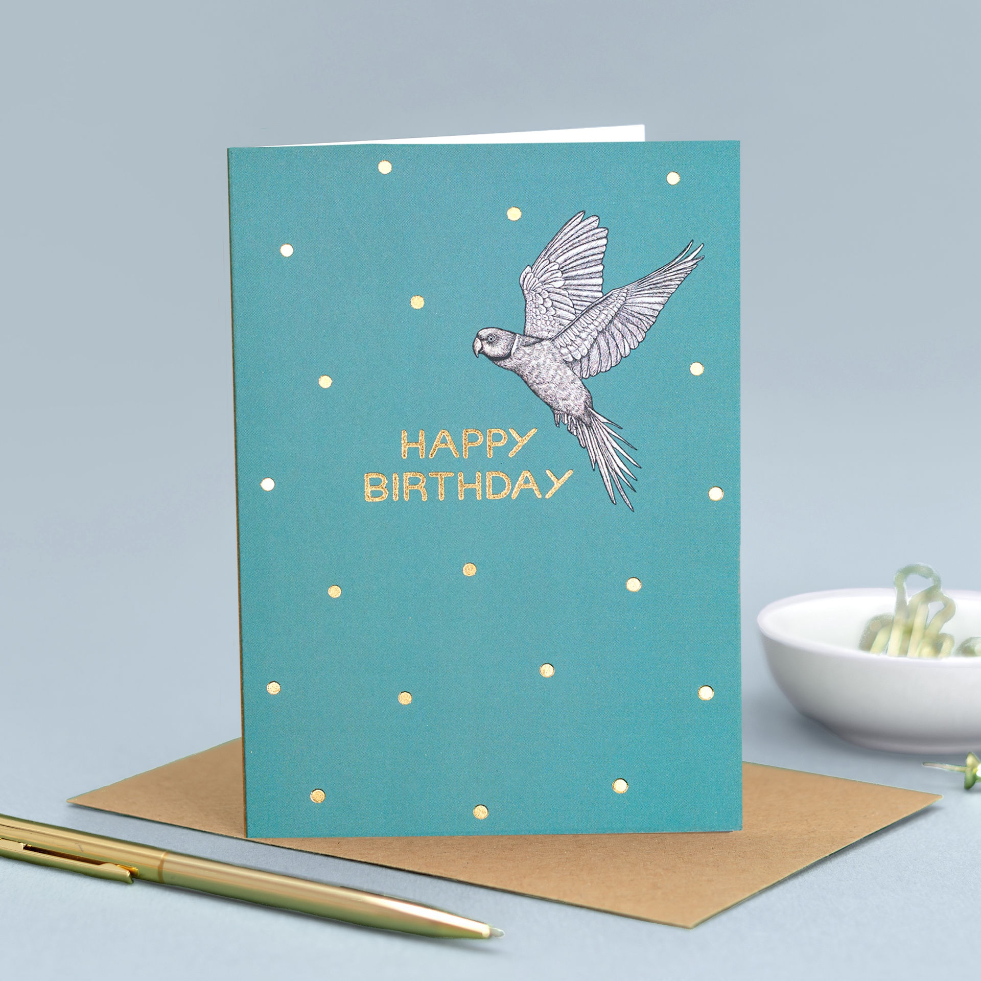 Luxury bird birthday card