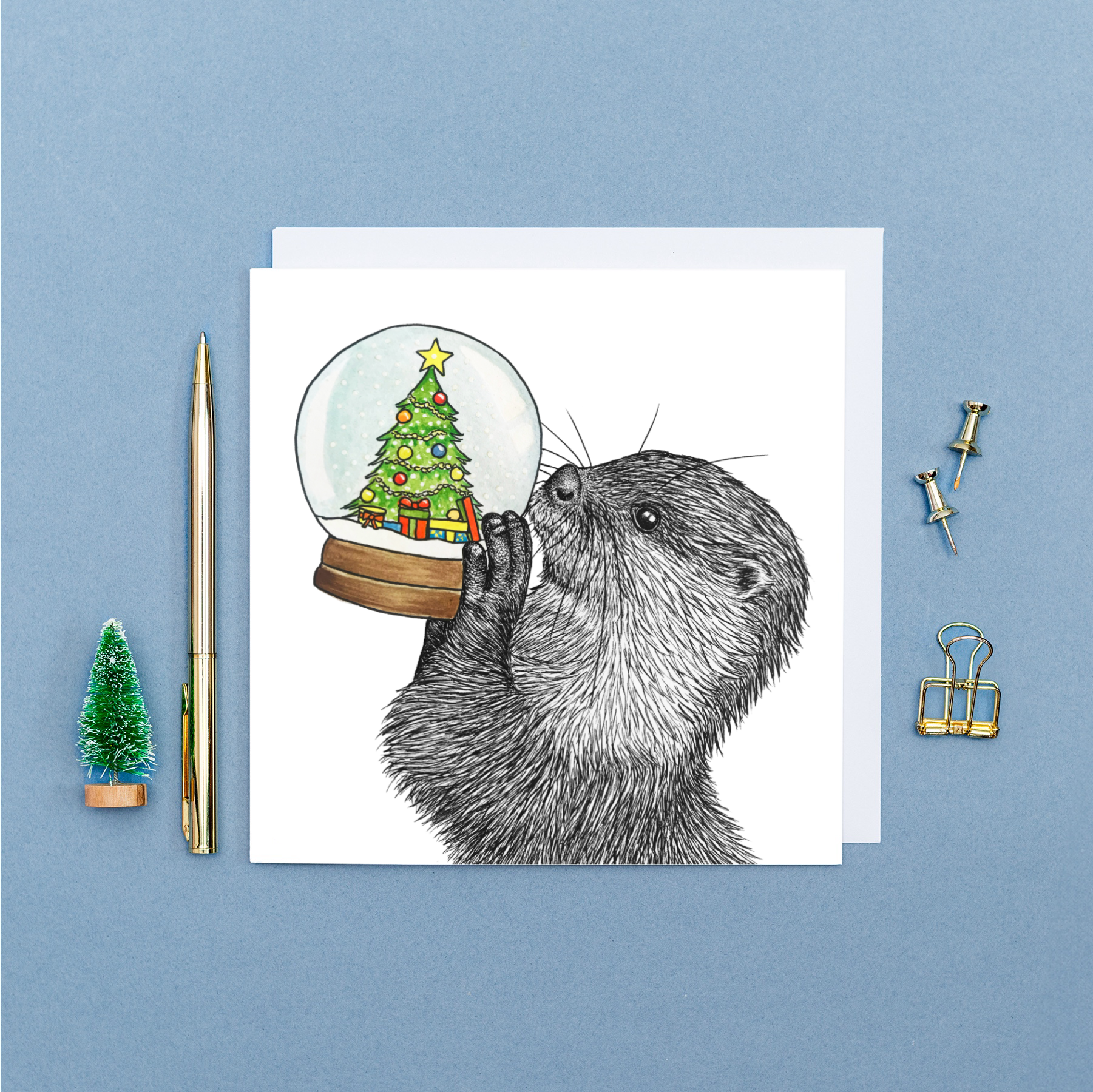 Otter Christmas card