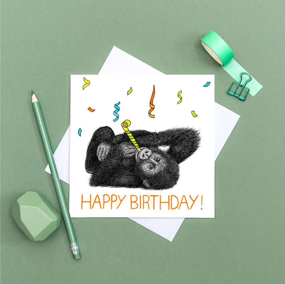 Thumbnail: Baby gorilla Birthday card